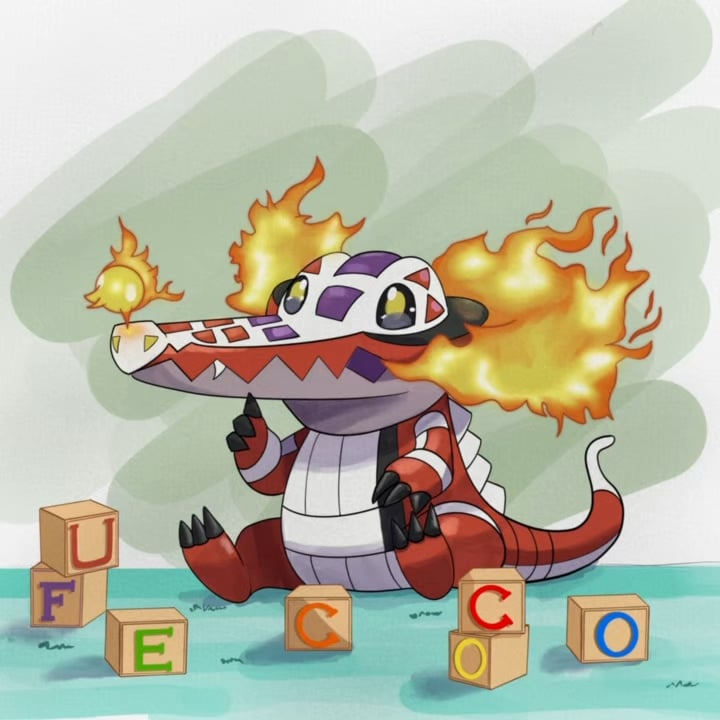 I drew Skeledirge (ラウドボーン)! - [OC]