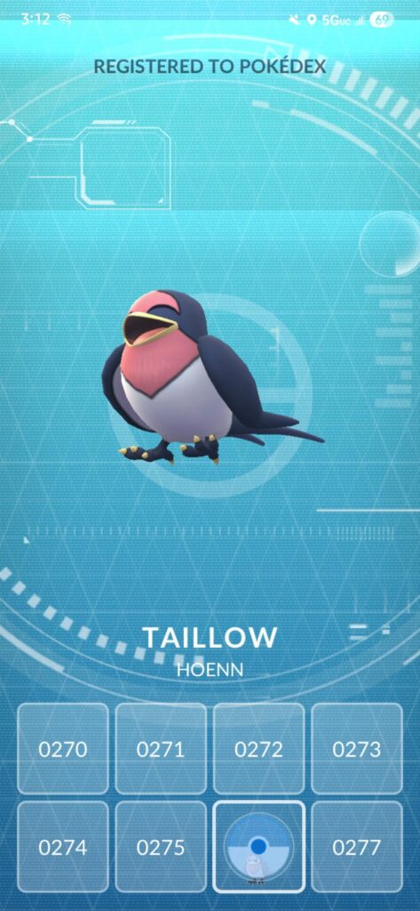 New player! Caught this Birdie Pokémon!