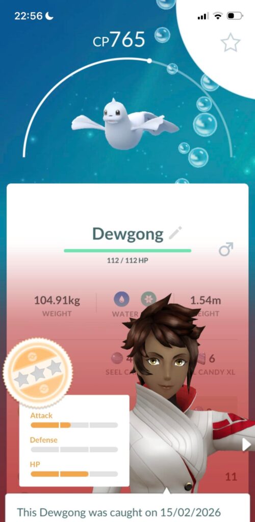 LIAC Timed research gives 0* Dewgong?