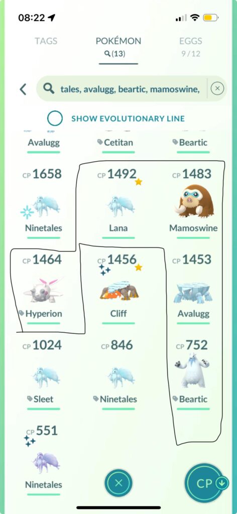 Ice type for great league?