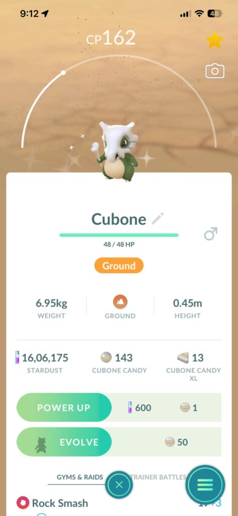 Today Shiny Cubone ✨