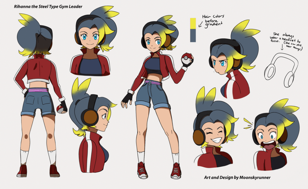 Rihanna the Steel Type Gym Leader Character Sheet [OC]