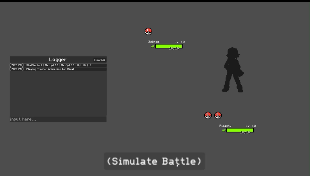 My attempt at re-creating Pokemon BW battle system.