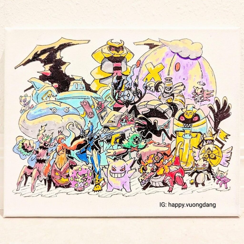 I drew a collection of Ghost types! How many can you count and name?