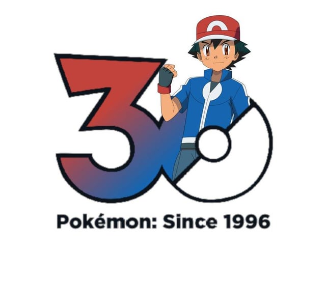 Ash and Serena 30th anniversary pokemon logos (Amourshipping) (by @MieruHochun)