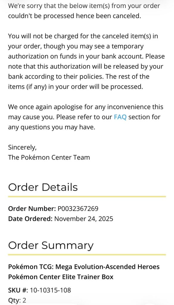 My order got canceled after waiting almost 3 months