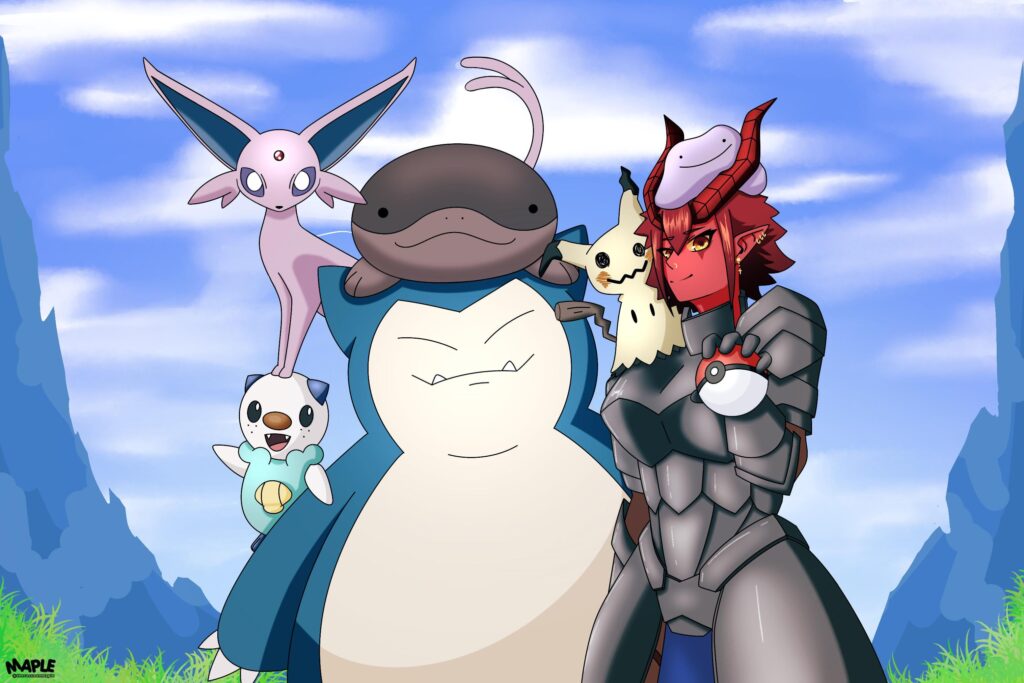 [OC] My gf’s DND character and her Pokémon team!