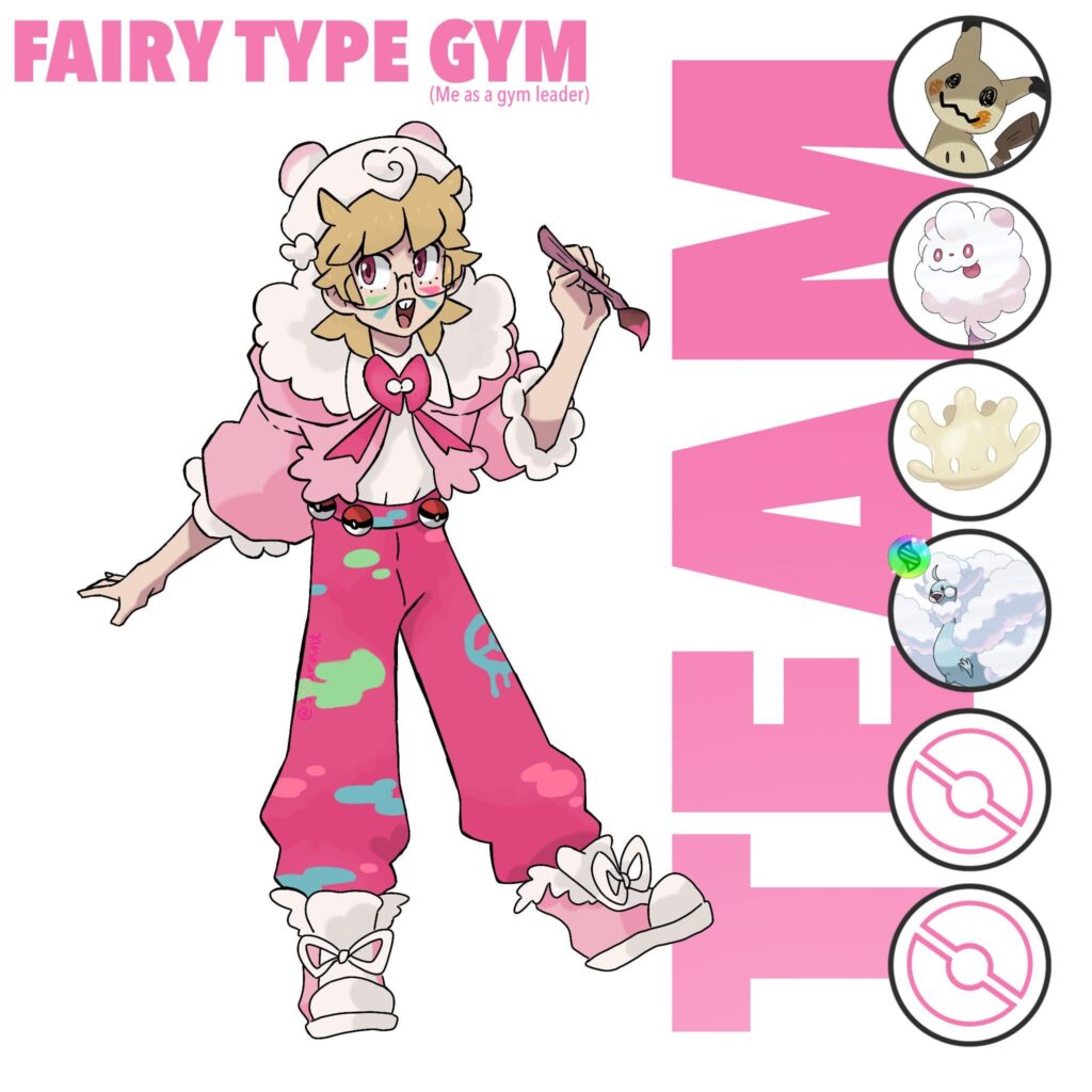 I drew myself as a Pokemon gym leader