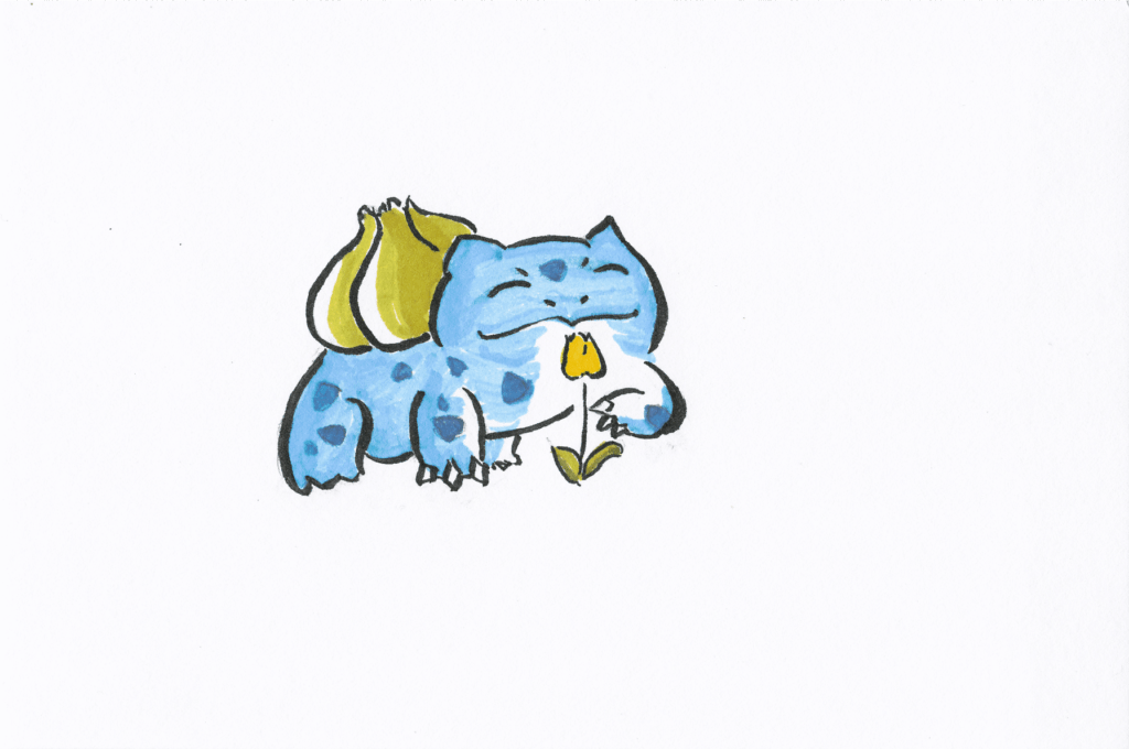 [OC] Bulbasaur, watercolor brush pens