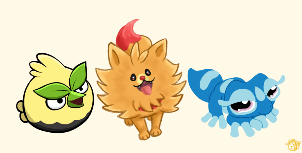 I drew the gen 10 starters!