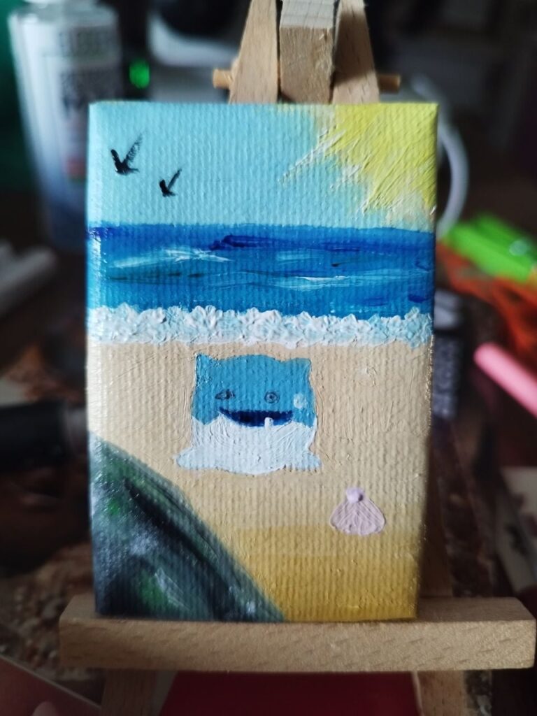 I started to paint low resolution Pokémon on tiny canvas #OC