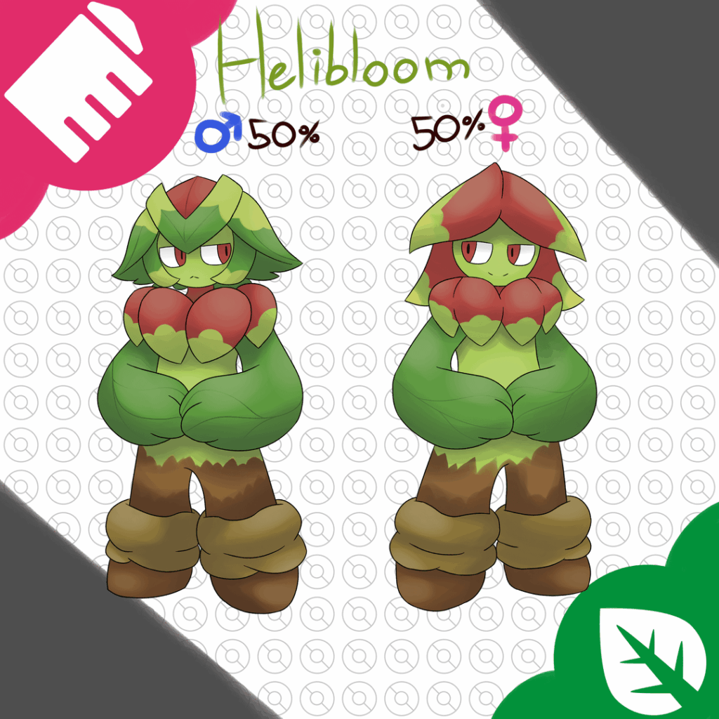 Helibloom – Grass/Fighting Fakemon Concept (Male & Female)