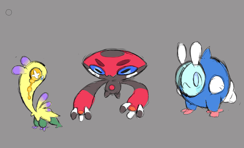 Pokemon Galaxy starter Trio