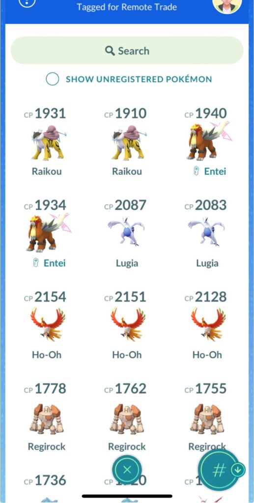 Game says Entei is not registered… but I have it?