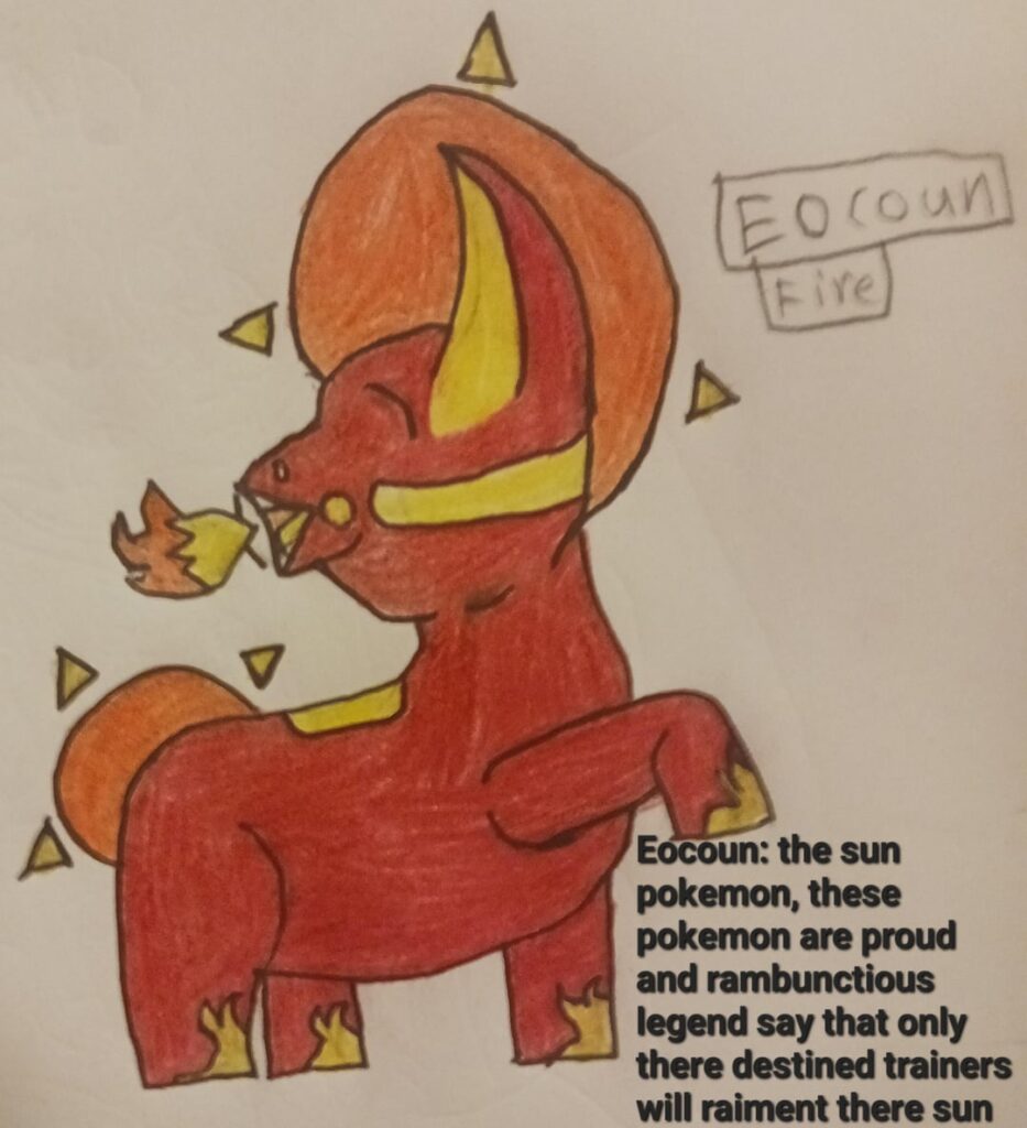 I colored my ancient Greece first stage starters I love how they came out except for the water type I think I had fun ideas but poor execution (and I made pokedex entries for them)