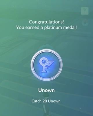 Can Tradeed Unown count towards medal?