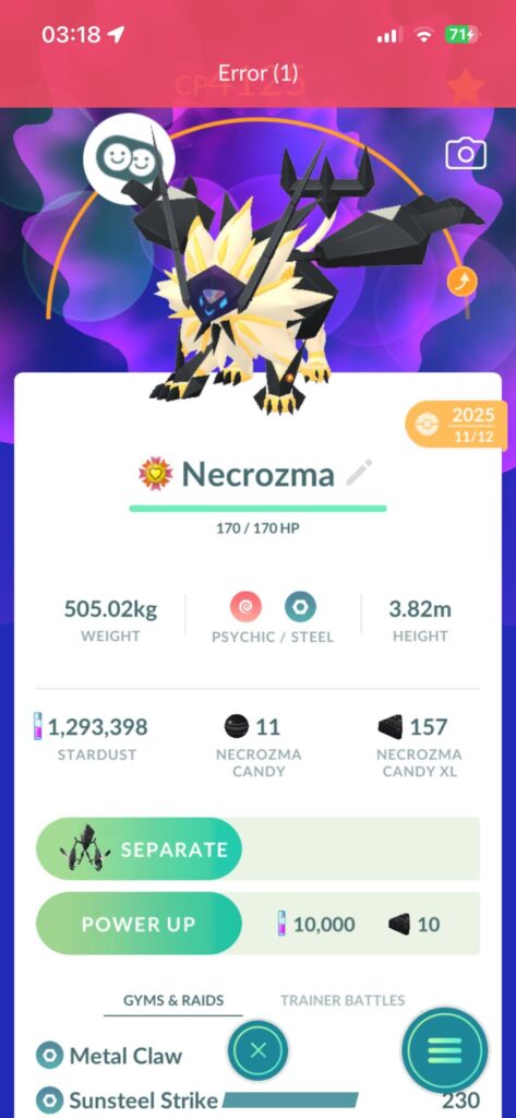 Can’t power up Duskmane Necrozma