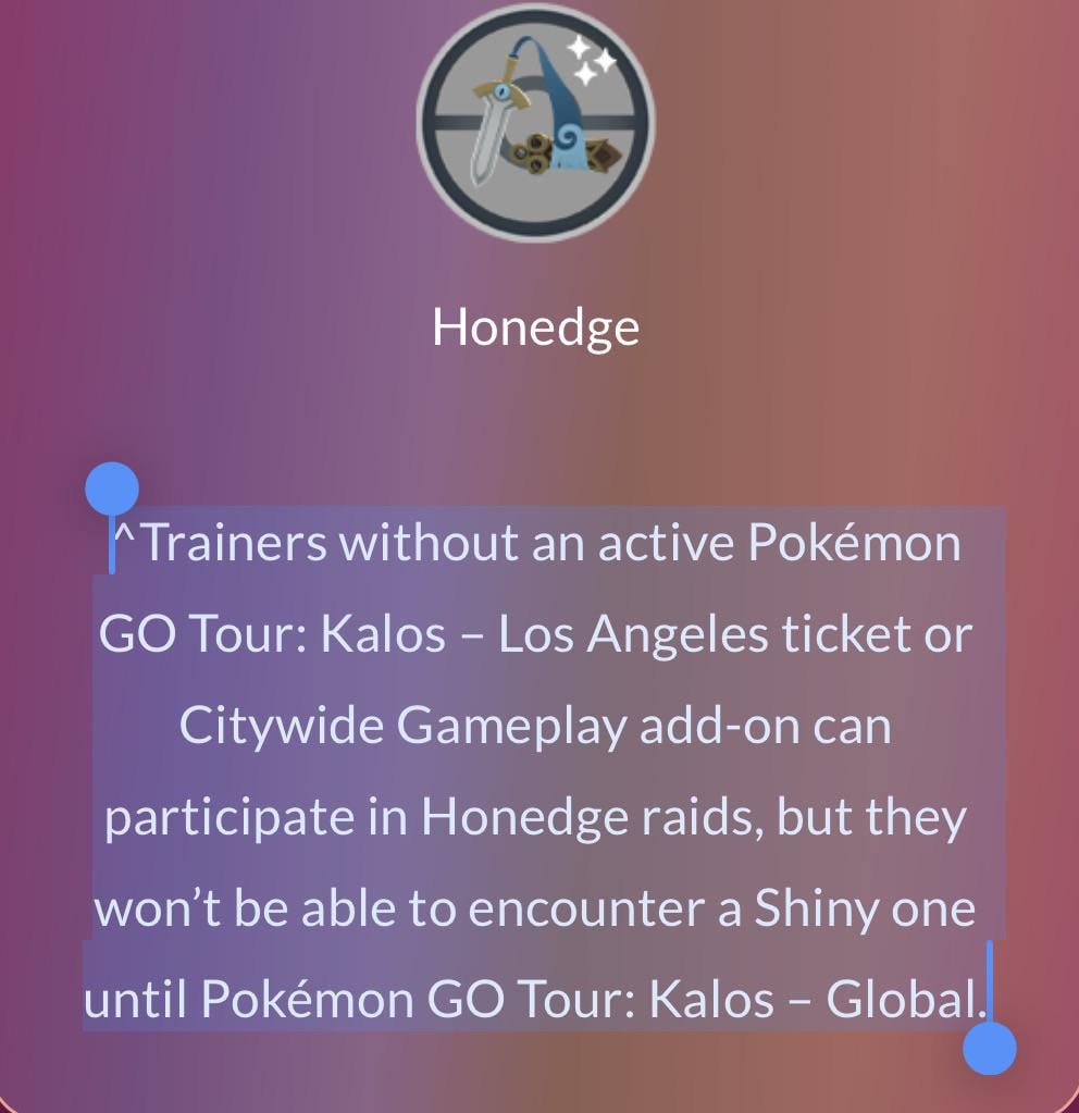 PSA: Don’t remote Honedge for the shiny