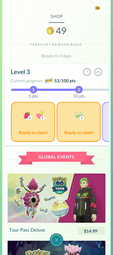 Can't claim reward road