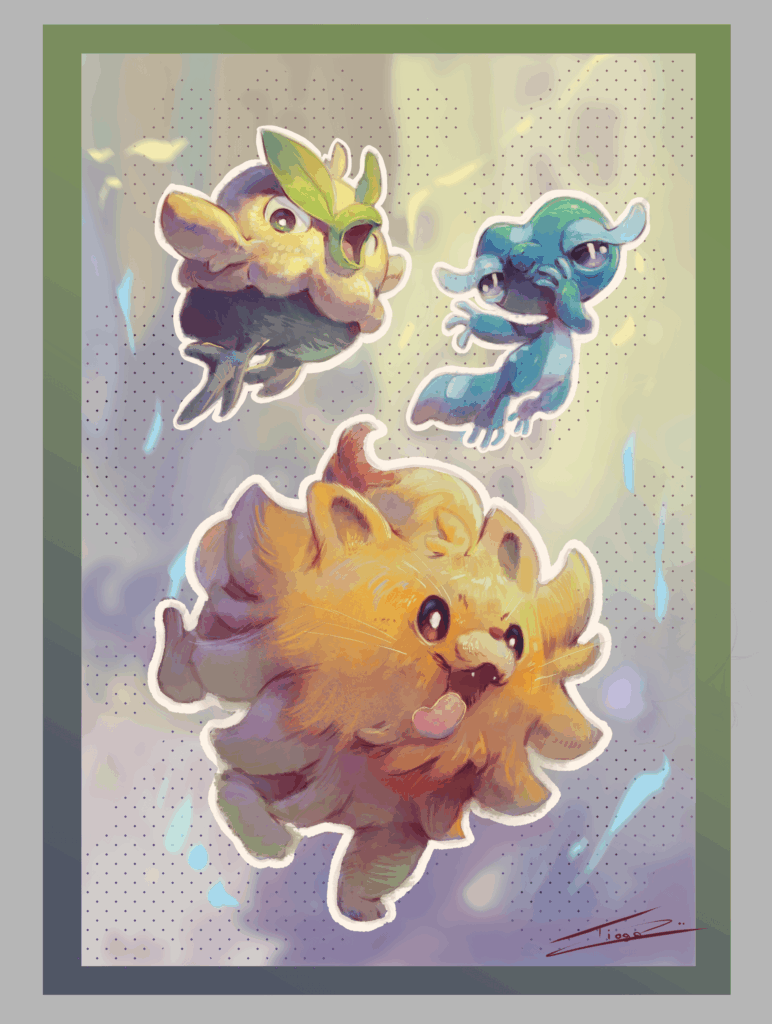 [OC] My part for Winds and Waves starters fanart!