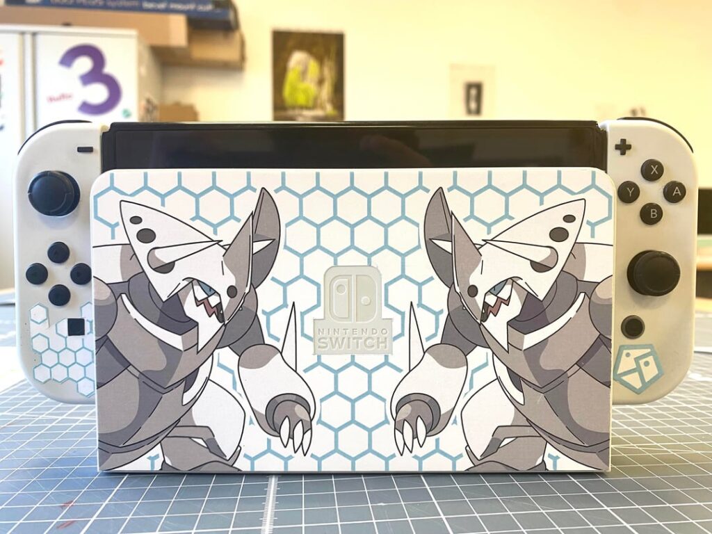 Custom mega Aggron themed switch and dock i made :3