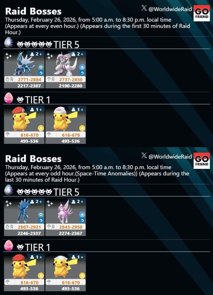 Road to Kalos：Thursday｜Thursday, February 26, 2026, from 5:00 a.m. to 8:30 p.m. local time