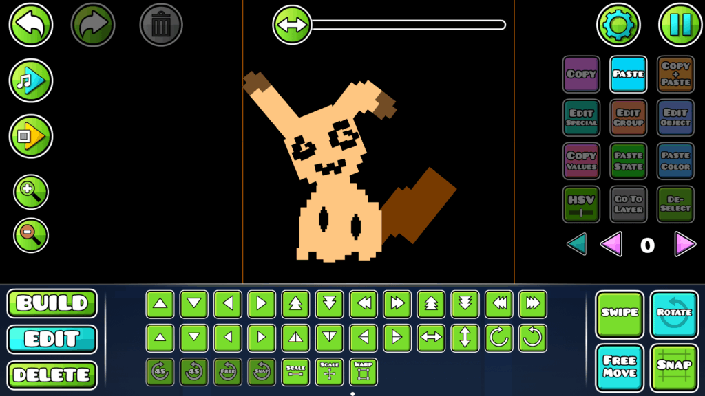 i made Mimikyu in geometry dash... of all things