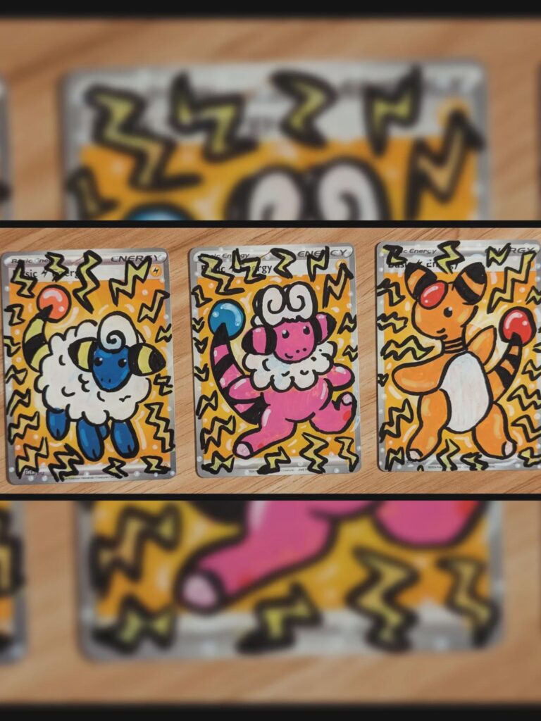 Doodle-painted the Mareep evolution line [OC]