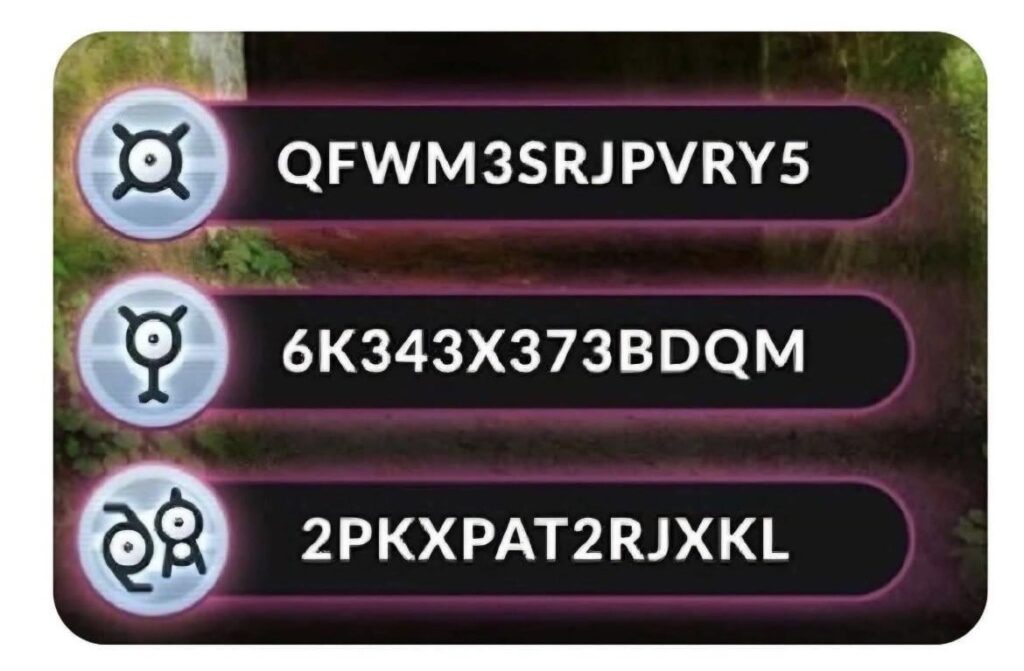 Code for Unown Y and Unown Z, A