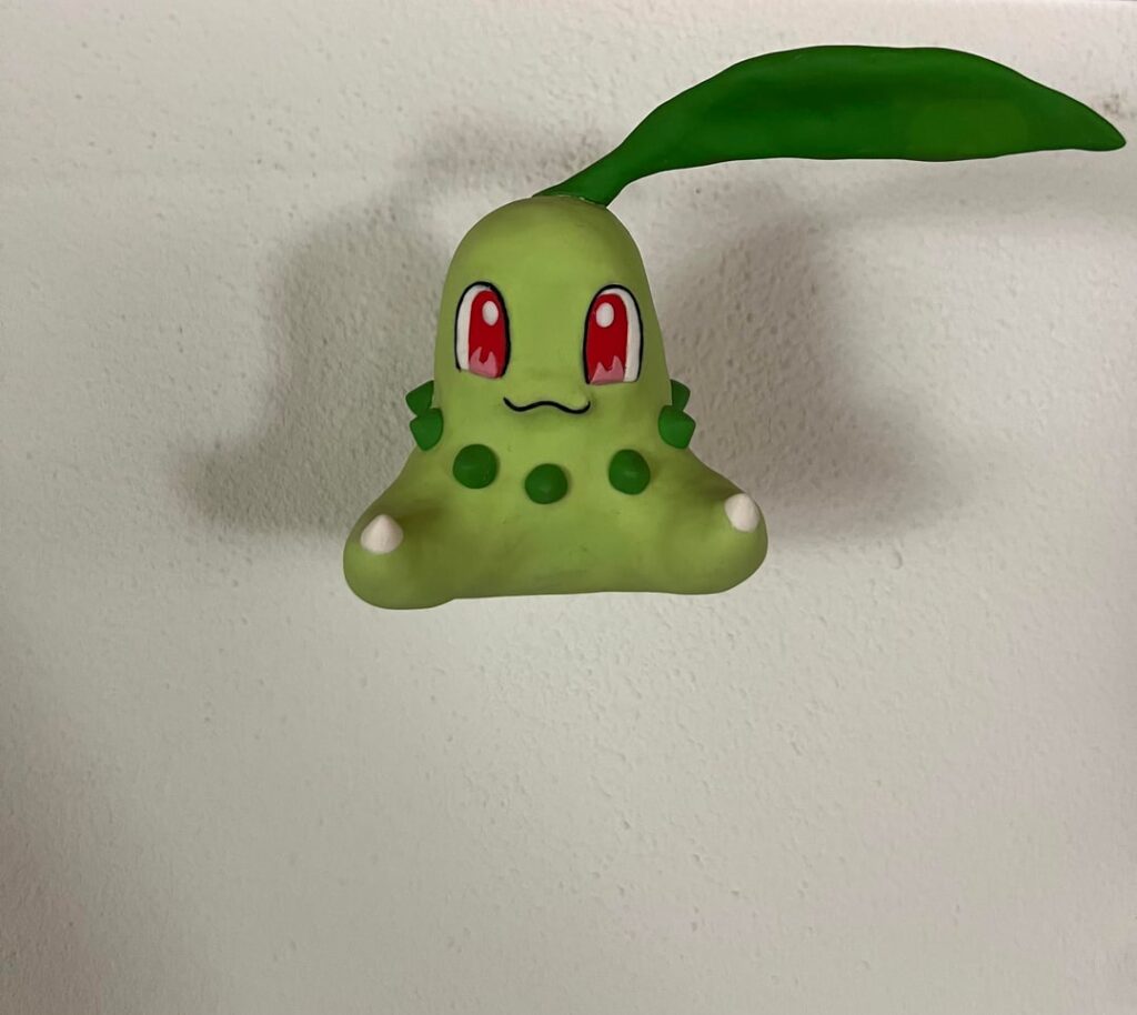 (OC) Chikorita Handsculpted Polymer Clay Wall Hook