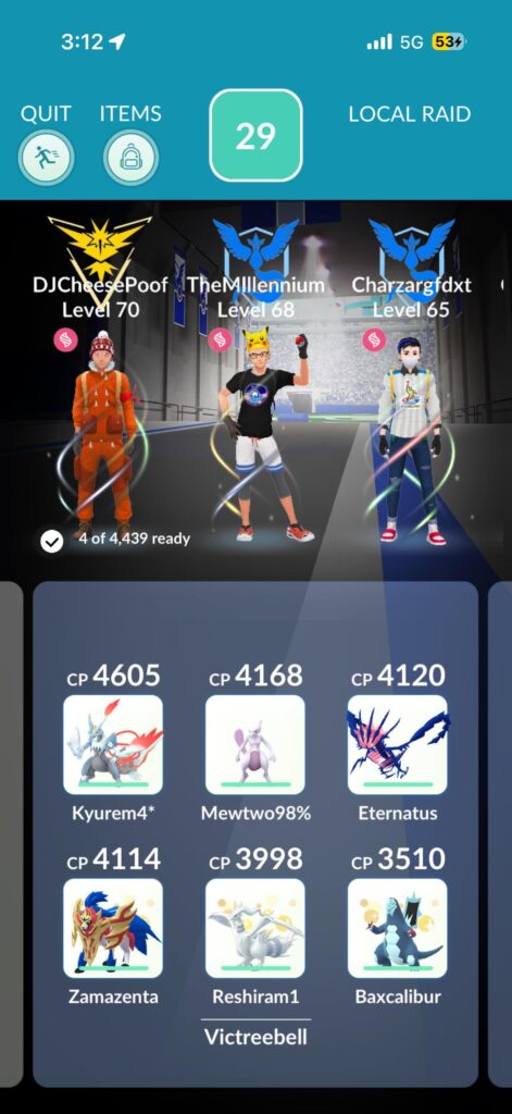 4K people in raid for Victreebel we all thought would be Dragonite