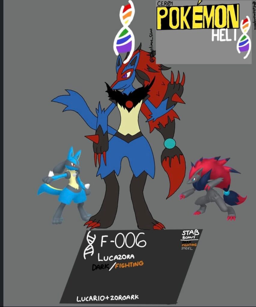 [OC] Lucazora(Lucario/Zoroark fusion)