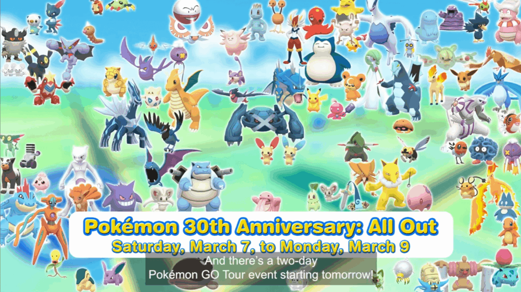 2 Day Pokemon 30th Anniversary event will have all Pokemon featured that have been released in Go next week