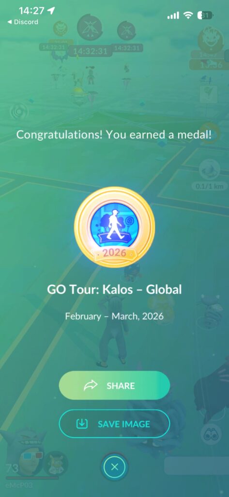 Go Tour Kalos Global Medal