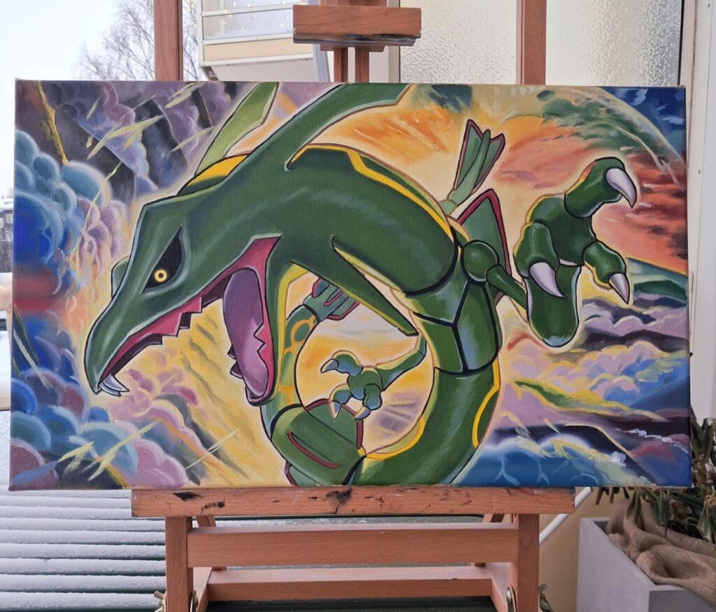 Rayquaza oil painting
