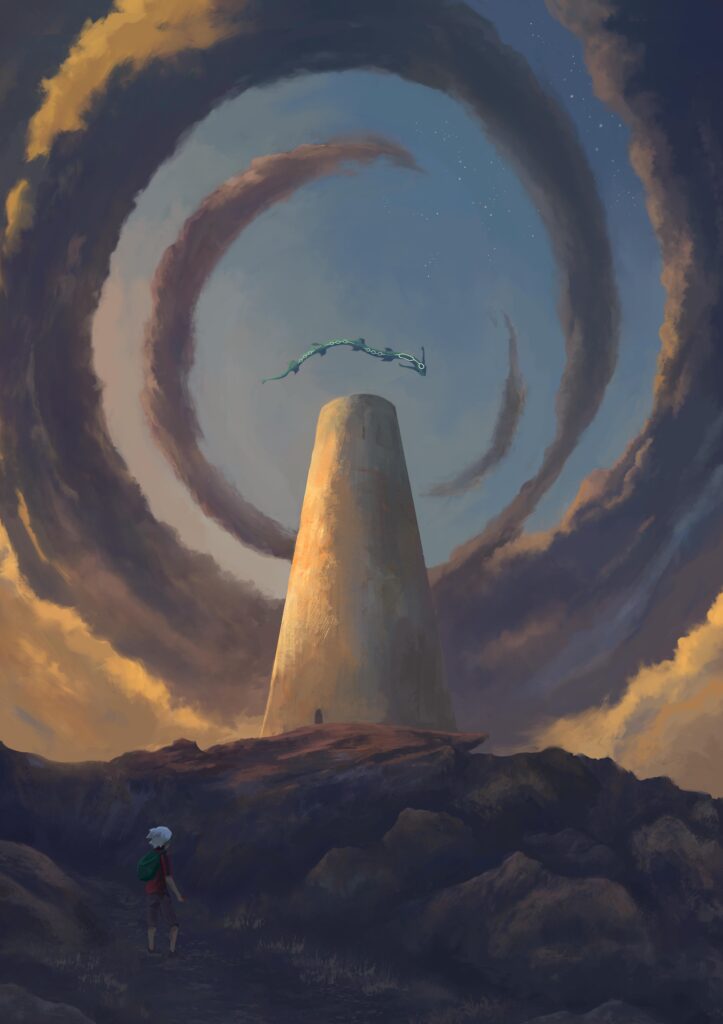 I painted Rayquaza at Sky Pillar [OC]