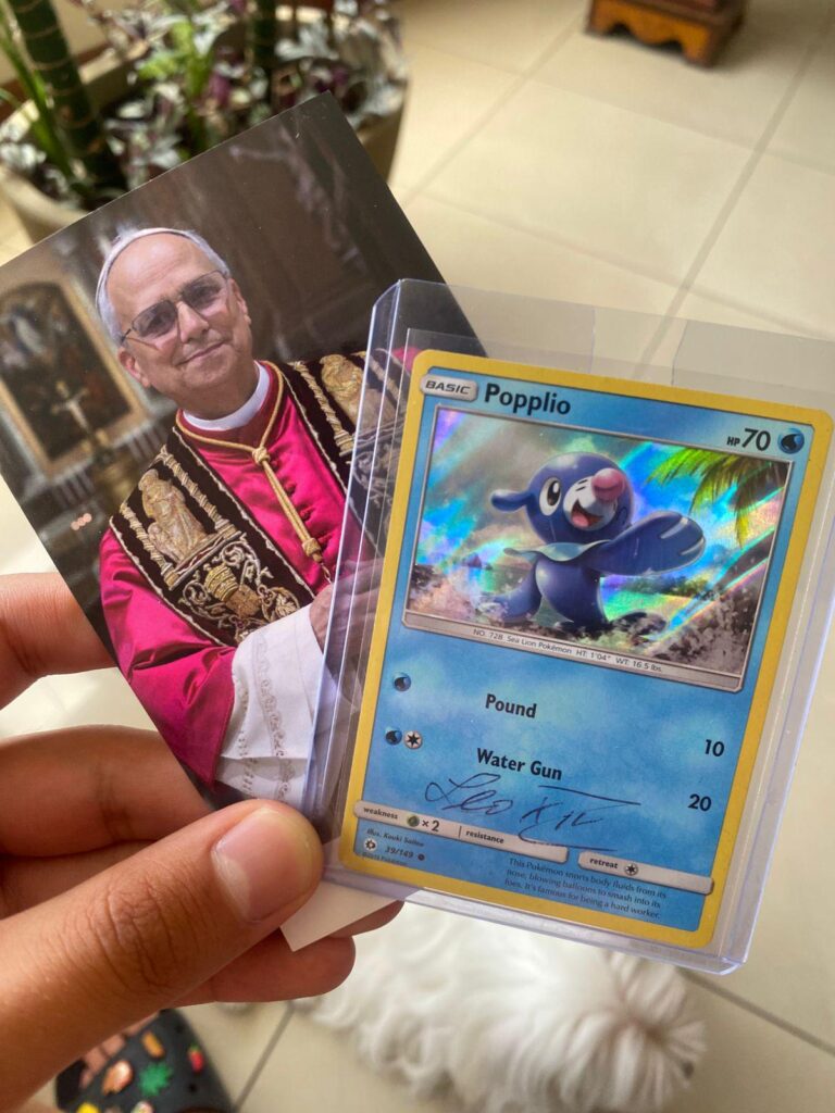Second Popplio card signed by Pope Leo in the world!!