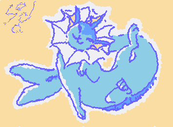 Currently drawing the eeveelutions, here’s Vaporeon!(Wigglypainter)