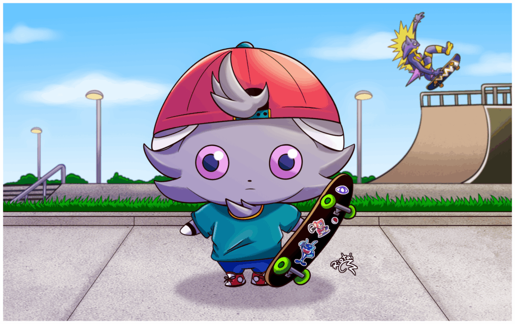 [OC] Espurr's first day at the skate park.