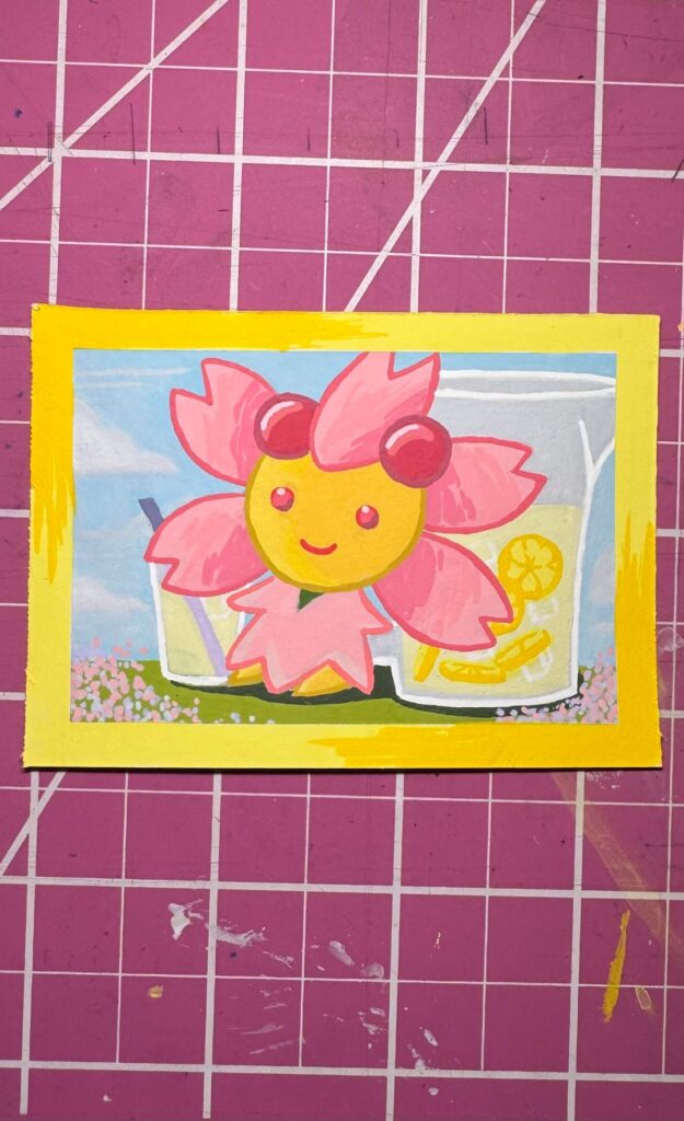 Cherrim Card and Sketches [OC]