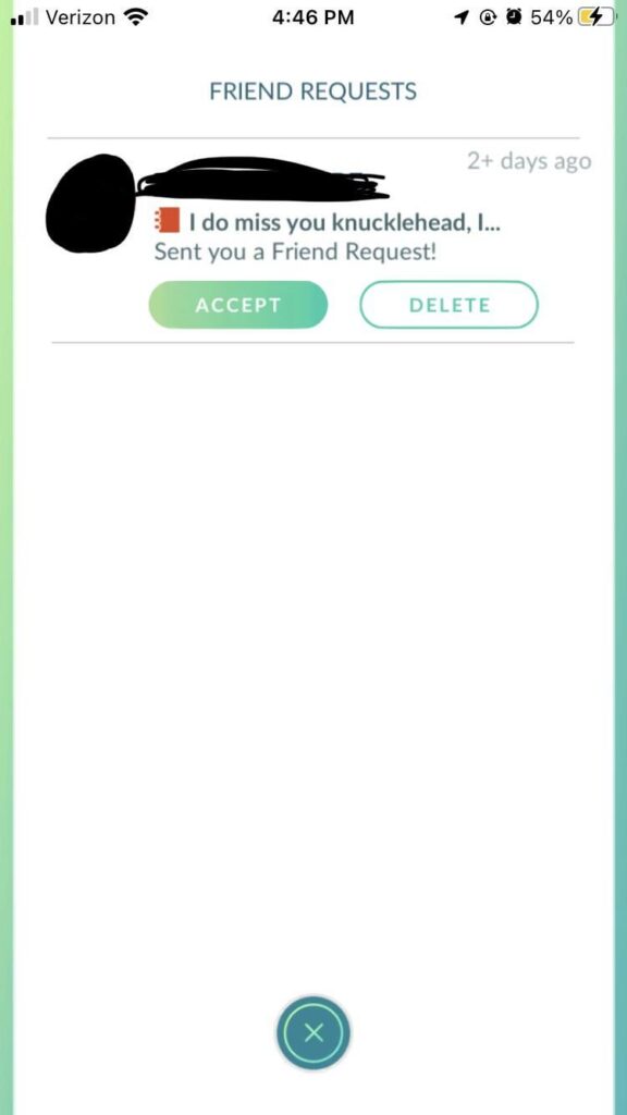 How did someone send a message through friend request?