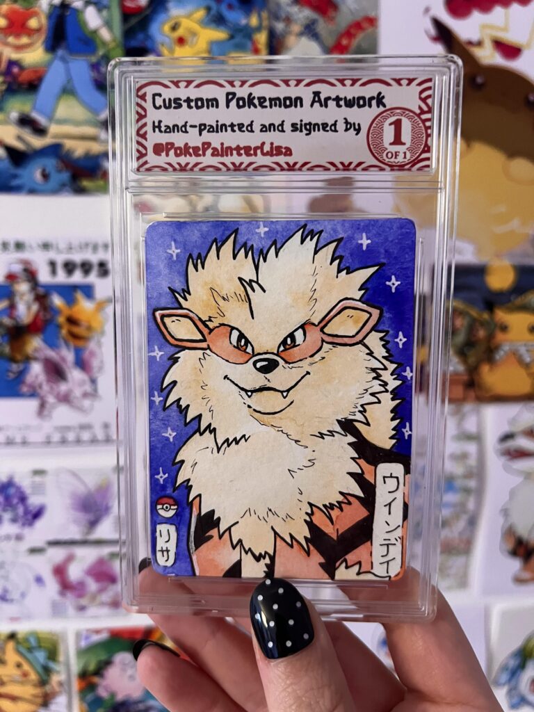 [OC] I painted an Arcanine card in watercolour! 🐾