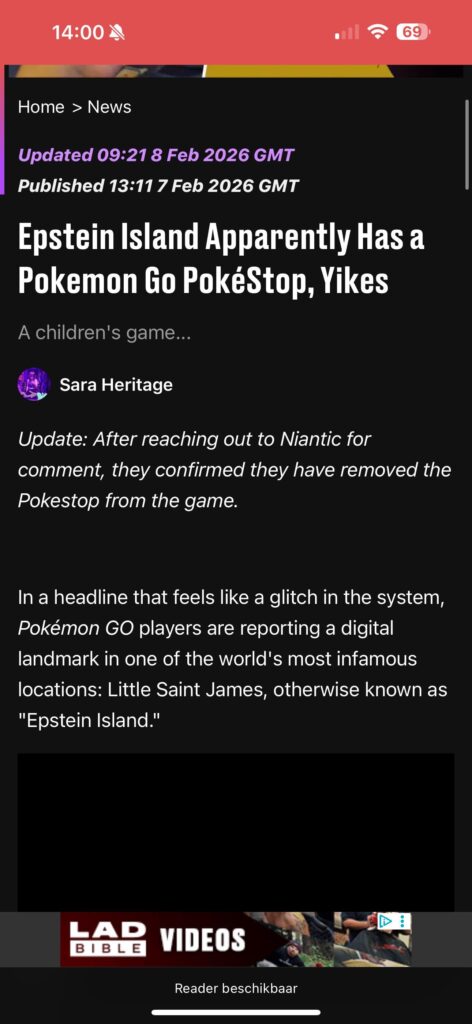 After fans discovered Epstein’s island had a pokestop- niantic removes it