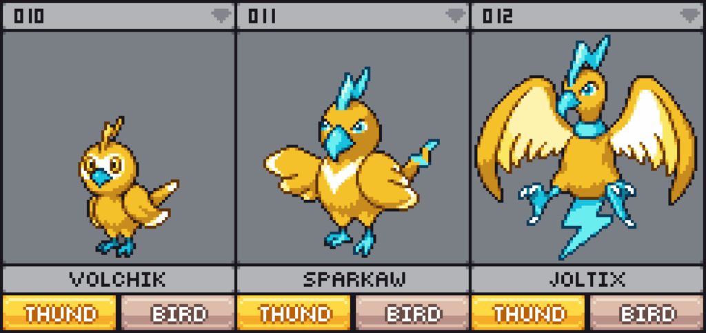 Thunder starter fakemon line