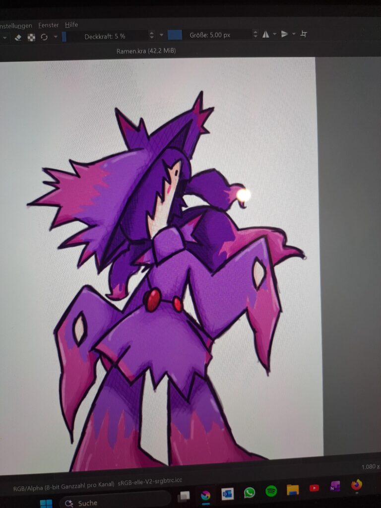 (Oc I guess?) I tried my first gijinka, hope she looks good. I don't really know if it's "good" or not, but I really like mismagius and her hat, so I experimented a bit