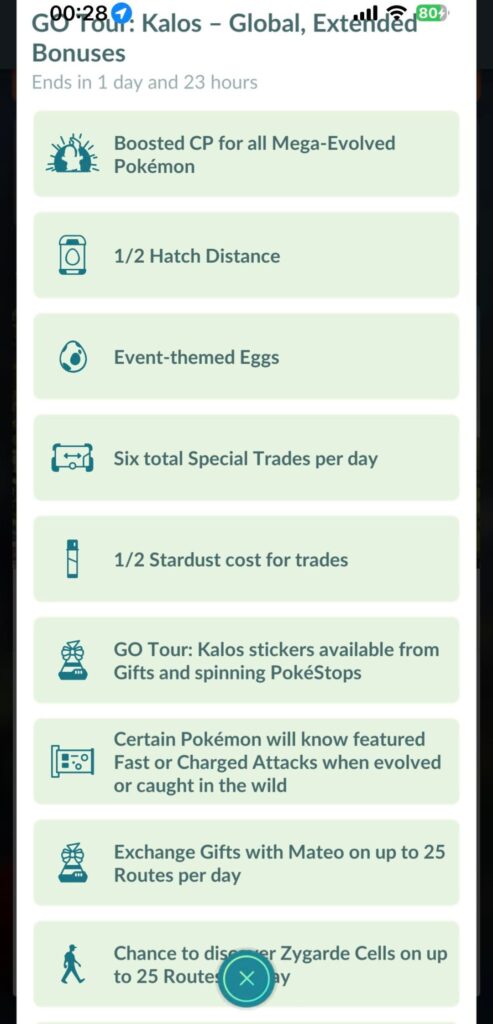 Go Tour bonuses that went live at Saturday Midnight