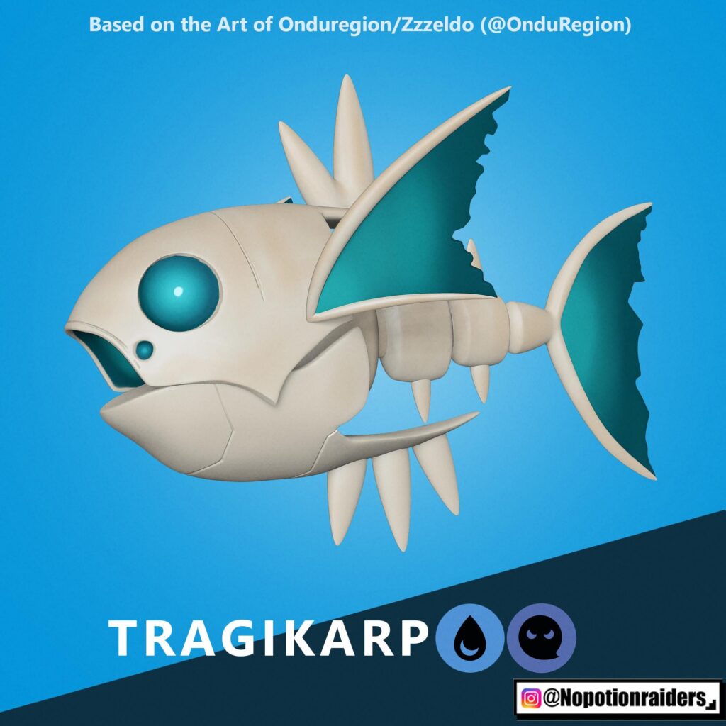 fanmade 3D model of Tragikarp(By me, original concept by Onduregion/Zzzeldo)