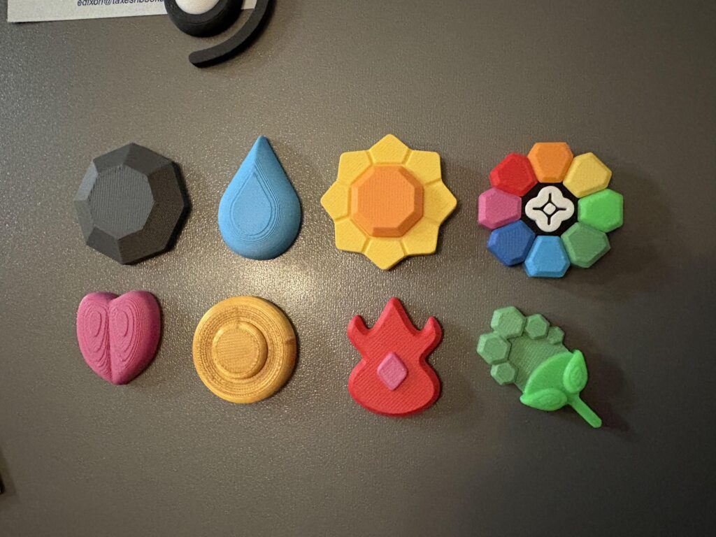 3D printed Kanto Badge fridge magnets 🧲