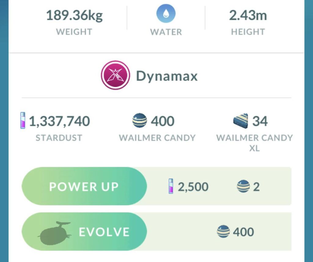 Had less than 200 wailmer candies and after catching this it jumped to 400?