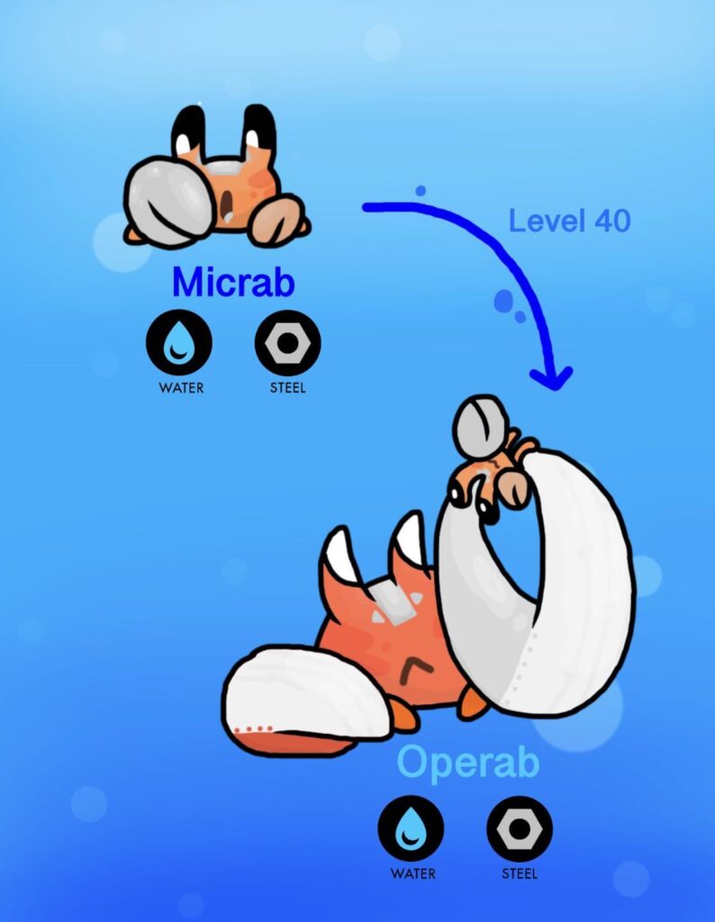 Some crab fakemon for an Australia based region